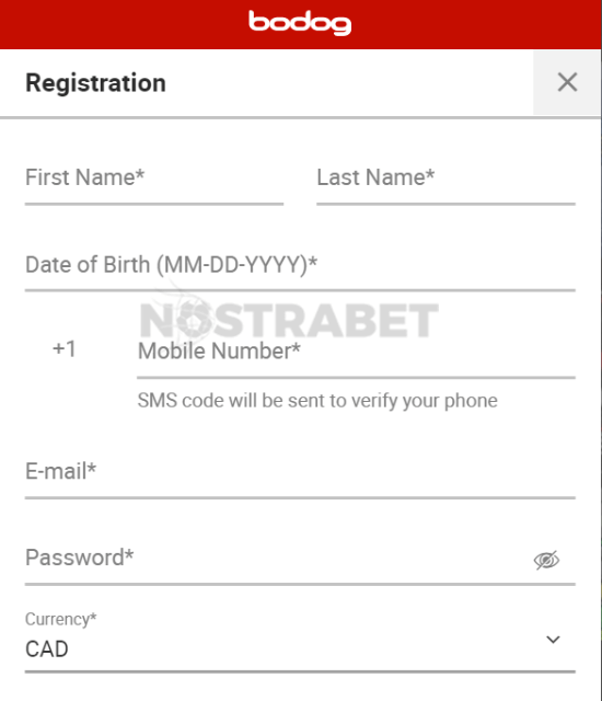 Bodog Registration