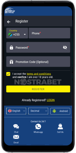 Gal Sport Betting Tanzania android app registration