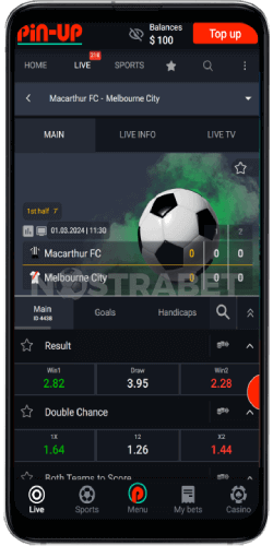 Pin Up Bet Mobile In-Play