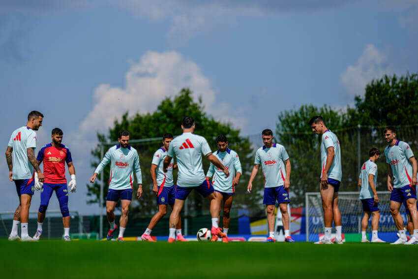 Spain players training ahead of EURO2024 game