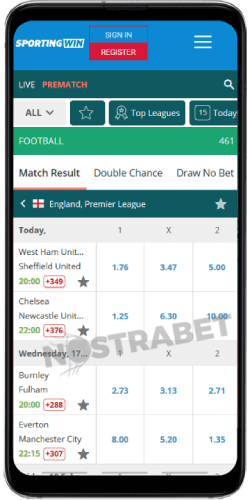 Sportingwin Mobile Version