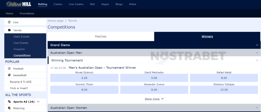 william hill australian open bets