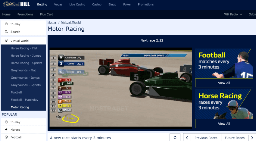 william hill virtuals bets