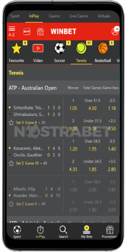 Winbet mobile live betting for Android